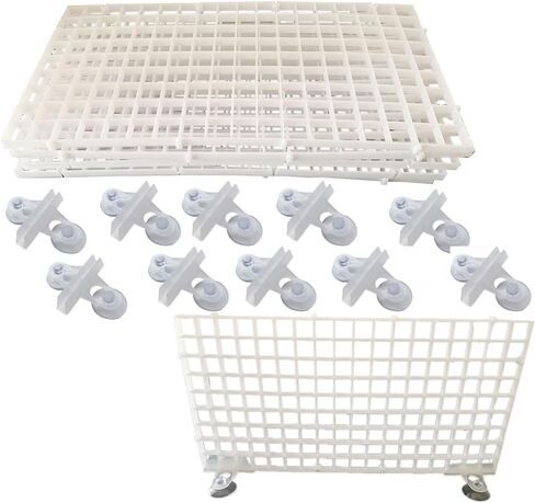 5 Pcs Aquarium Divider Tank Divider Panel Adjustable Plastic Bottom of Fish Tank Isolation for Shrimp Guppy Separation Easy to Cut Install with 10 Pcs Sucker (Black) in Saudi Arabia