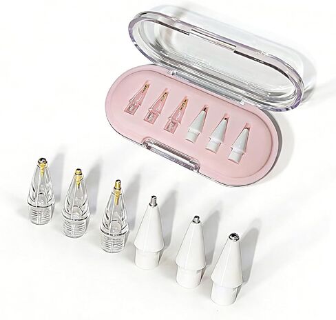 6 Pack Replacement Pencil Tips with Case for Apple iPad 2nd / 1st Generation - Sensitive and Precise Control iPencil Nibs Compatible with iPad for Pencil USB C/ 2nd/ 1st Gen Apple Pen (Pink Box) in Saudi Arabia