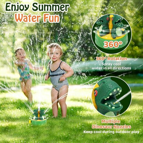 لعبة مرشات المياه HeySplash، ألعاب اللعب في الهواء الطلق للأطفال، ألعاب المياه الصيفية للأطفال الصغار، ألعاب رش المياه في الفناء الخلفي متصلة بساحة خرطوم الحديقة لأكثر من 3 سنوات من العمر هدايا للأولاد والبنات in Kuwait