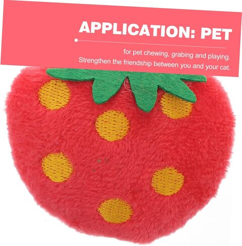 10pcs Plush Strawberry Cat Chew Toys for Play and Chewing Adorable Pet Plush Dolls Home Decor for Cats Fun and Engaging Fruit Toys in Saudi Arabia