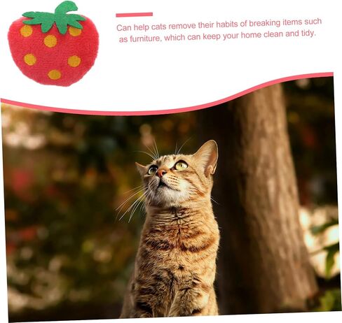 10pcs Plush Strawberry Cat Chew Toys for Play and Chewing Adorable Pet Plush Dolls Home Decor for Cats Fun and Engaging Fruit Toys in Saudi Arabia