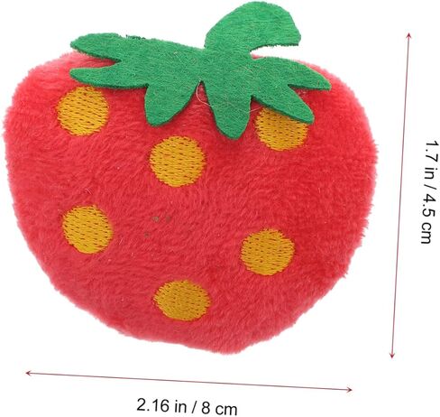 10pcs Plush Strawberry Cat Chew Toys for Play and Chewing Adorable Pet Plush Dolls Home Decor for Cats Fun and Engaging Fruit Toys in Saudi Arabia