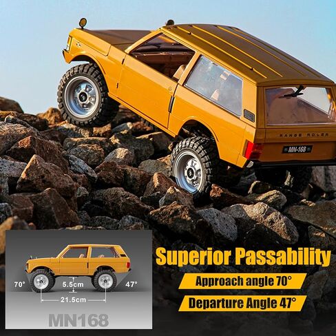 MN-168 1/12 RC Crawler, Ranger Rover 1970 RC Truck 4x4 Off Road Car 2.4GHz RC Rock Climber Vehicles with 7.4V 1200mAh Battery RTR for Adults (Yellow) in Saudi Arabia