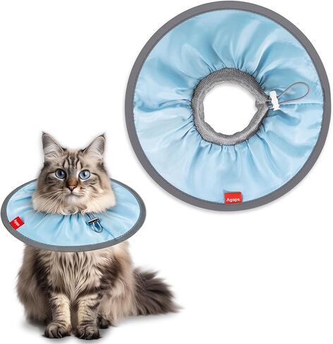 Agape Comfortable Cat Cone - Lightweight Soft Recovery Collar for Cats After Surgery - Protective E-Collar for Small, Medium, and Large Cats - Stops Licking & Scratching for Wound Care in Kuwait