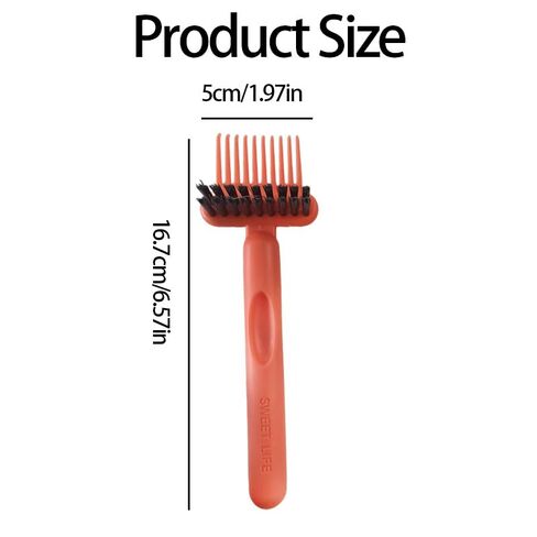 2Pcs 2-in-1 Hair Brush Cleaner Tool, Dual-Sided Comb Cleaner & Hair Remover Rake for Effective Cleaning at Home, Salon, Travel (Orange & Gray) in Saudi Arabia