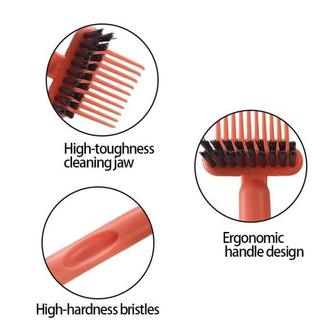 2Pcs 2-in-1 Hair Brush Cleaner Tool, Dual-Sided Comb Cleaner & Hair Remover Rake for Effective Cleaning at Home, Salon, Travel (Orange & Gray) in Saudi Arabia
