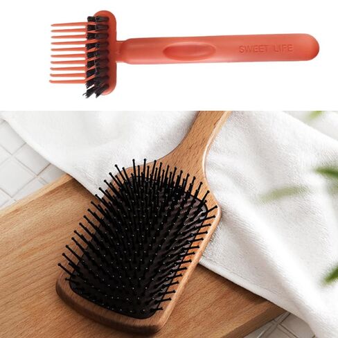 2Pcs 2-in-1 Hair Brush Cleaner Tool, Dual-Sided Comb Cleaner & Hair Remover Rake for Effective Cleaning at Home, Salon, Travel (Orange & Gray) in Saudi Arabia