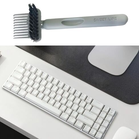 2Pcs 2-in-1 Hair Brush Cleaner Tool, Dual-Sided Comb Cleaner & Hair Remover Rake for Effective Cleaning at Home, Salon, Travel (Orange & Gray) in Saudi Arabia