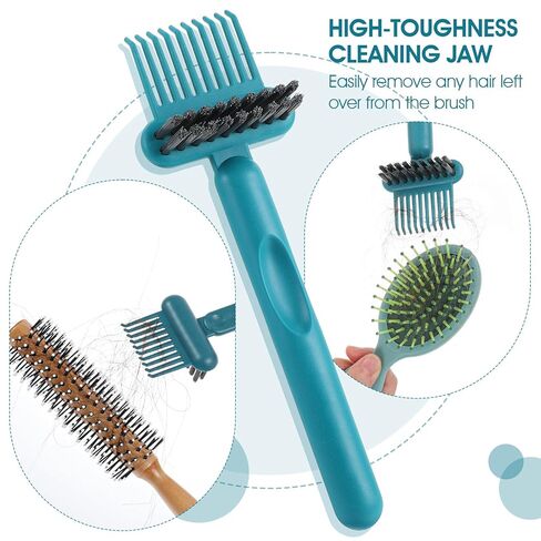 2 Pack 2-in-1 Hair Brush Cleaner, Comb Remover Tool, hair brush cleaner tool brush cleaner tool for Home, Salon Removal Hair Dust (Gray, Dark Green) (Gray, Dark green) in Saudi Arabia