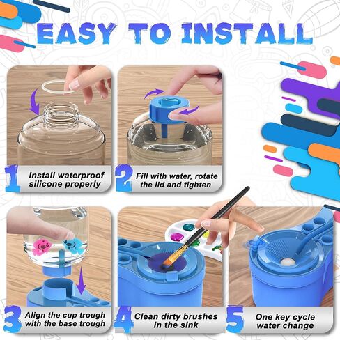 الإصدار الجديد 2026 من منظف وغسالة فرشاة الطلاء - تصميم متطور مقاوم للتسرب للأكريليك والألوان المائية والدهانات المائية in Kuwait