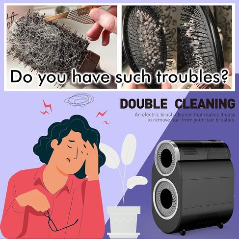 Automatic Hair Brush Cleaning Comb Tool, Professional Fast Electric Hair Round Brush Cleaner Machine Portable Professional Cleans Brushes, Remover for Removing Hair Dust Home&Salon Use in Saudi Arabia