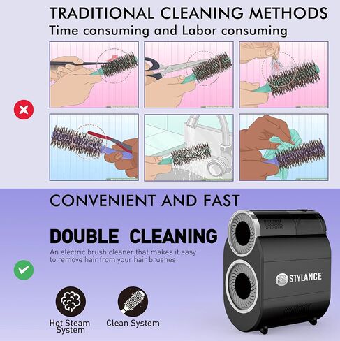 Automatic Hair Brush Cleaning Comb Tool, Professional Fast Electric Hair Round Brush Cleaner Machine Portable Professional Cleans Brushes, Remover for Removing Hair Dust Home&Salon Use in Saudi Arabia