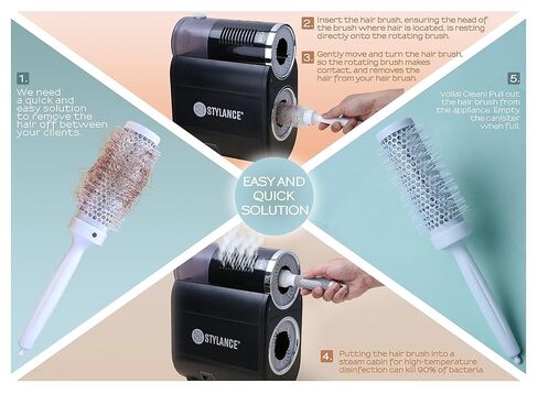 Automatic Hair Brush Cleaning Comb Tool, Professional Fast Electric Hair Round Brush Cleaner Machine Portable Professional Cleans Brushes, Remover for Removing Hair Dust Home&Salon Use in Saudi Arabia