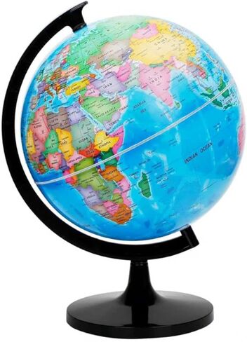 World Globe للأطفال والكبار، أدوات تعليمية مقاس 12 بوصة مع حامل، ديكور مكتب تجميع DIY، كرة تعليمية جغرافية لديكور المنزل والمكتب والفصول الدراسية (أزرق، 12 بوصة) in Kuwait