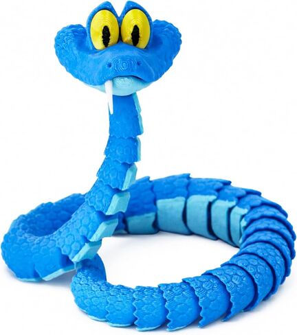 3D-Printed 17 inches Cartoon Blue Gary Snake Toy, Bendable Articulated Doll, Ideal for Boys, Girls, Cartoon Enthusiasts, and Fan Collectors as a Birthday in Saudi Arabia