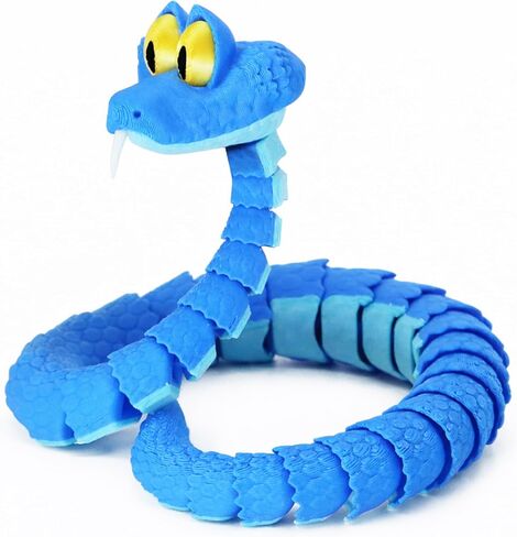 3D-Printed 17 inches Cartoon Blue Gary Snake Toy, Bendable Articulated Doll, Ideal for Boys, Girls, Cartoon Enthusiasts, and Fan Collectors as a Birthday in Saudi Arabia
