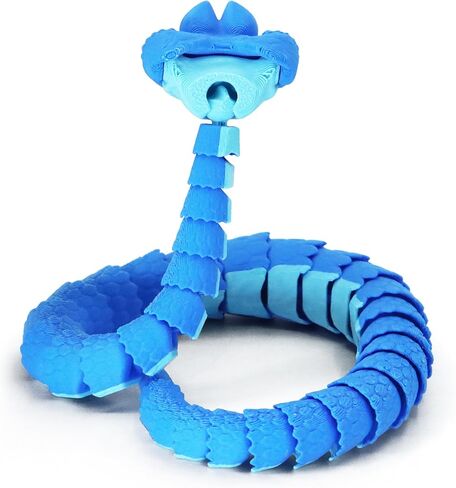 3D-Printed 17 inches Cartoon Blue Gary Snake Toy, Bendable Articulated Doll, Ideal for Boys, Girls, Cartoon Enthusiasts, and Fan Collectors as a Birthday in Saudi Arabia