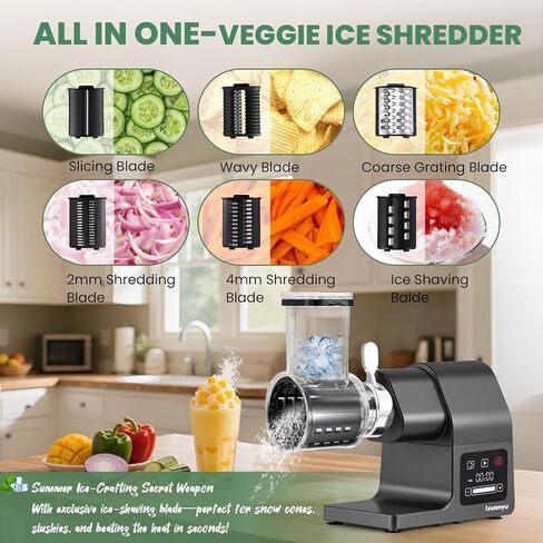 Electric Meat Grinder 2000W Heavy Duty, Touchscreen Control with Ice Shaver, Veggie Shredder, 2 Blades, 3 Plates, Sausage Stuffer & Kubbe Kit, #10 Size for Home Use in Kuwait