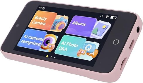 Fockety AI Kids Camera, 2MP 5MP Cameras for Photography with WiFi Object Recognition Voice Dialogue 2000mAh Battery, 16GB 4in Screen MP3 Player Dual Lens for Vlogging Travel Festival (Pink) in Saudi Arabia