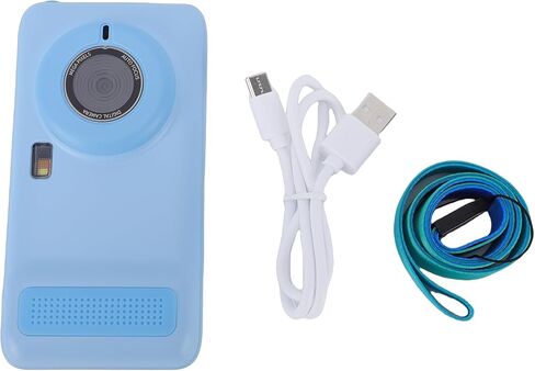 AI Kids Camera, 2MP 5MP Dual Lens Object Recognition Voice Dialogue 4 Inch Touch Screen Digital Camera MP3 Player, 16GB Storage 2000mAh Battery, Boys and Girls (Blue) in Saudi Arabia