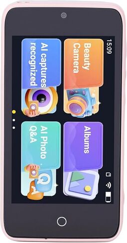 AI Kids Camera, 2MP 5MP Dual Lens Object Recognition Voice Dialogue 4 Inch Touch Screen Digital Camera MP3 Player, 16GB Storage 2000mAh Battery, Boys and Girls (Blue) in Saudi Arabia