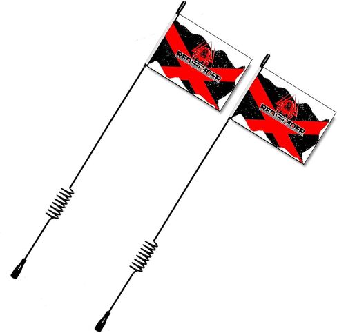 2pcs 10.62'' Metal Antenna with Flag Simulation Decoration Accessories Compatible with Axial SCX10 90046 Traxxas TRX4 D90 D110 Tamiya CC01 1/10 RC Crawler Truck (2) in Saudi Arabia