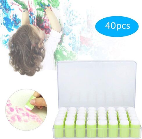 Rengue 40pcs Finger Sponge Daubers Art Ink Stamping Craft Drawing Finger Painting Sponge Special Shape Design for Dyeing Color Mixing Registration with Bright Colors (Mocha Green) in Saudi Arabia