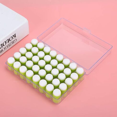 Rengue 40pcs Finger Sponge Daubers Art Ink Stamping Craft Drawing Finger Painting Sponge Special Shape Design for Dyeing Color Mixing Registration with Bright Colors (Mocha Green) in Saudi Arabia