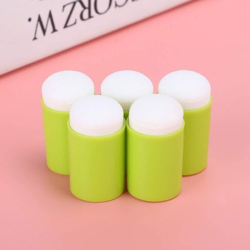 Rengue 40pcs Finger Sponge Daubers Art Ink Stamping Craft Drawing Finger Painting Sponge Special Shape Design for Dyeing Color Mixing Registration with Bright Colors (Mocha Green) in Saudi Arabia