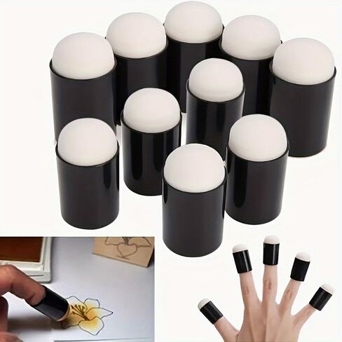 10pcs Durable ABS Material Professional Craft Finger Sponge Daubers Set for Card Making, Painting,Stamping, Ink, Artistic Use in Saudi Arabia