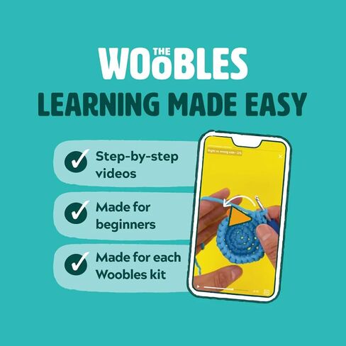 The Woobles Crochet Kit for Beginners with Easy Peasy Loopable Yarn, As Seen on Shark Tank - Easy Arts and Crafts Knitting & Crochet Animals Kit with Step-by-Step Video Tutorials (JoJo The Bunny) in Kuwait
