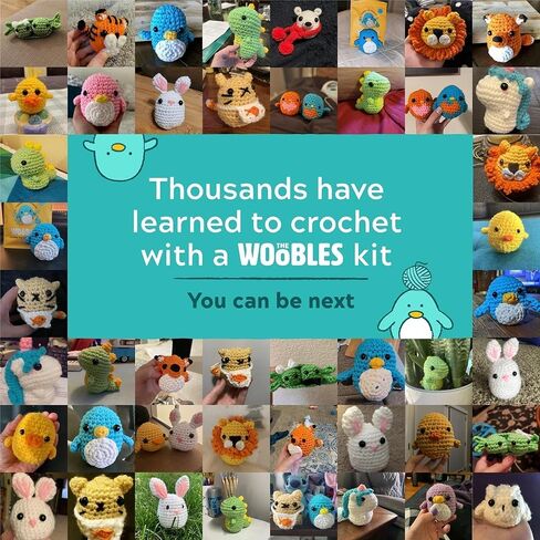 The Woobles Crochet Kit for Beginners with Easy Peasy Loopable Yarn, As Seen on Shark Tank - Easy Arts and Crafts Knitting & Crochet Animals Kit with Step-by-Step Video Tutorials (JoJo The Bunny) in Kuwait
