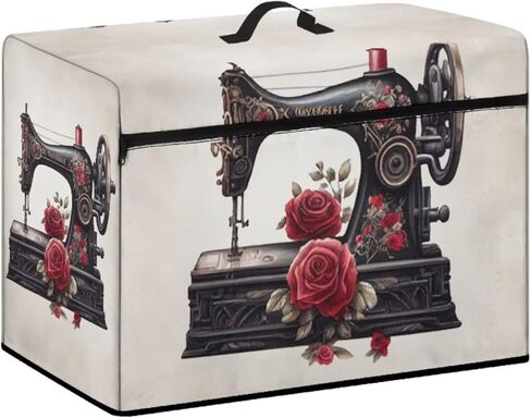 UNICEU Sewing Machine Rose Print Sewing Machine Cover Zipper Washable Easy Storage Dust Protection with Front Zipper Pocket Top Handle in Saudi Arabia