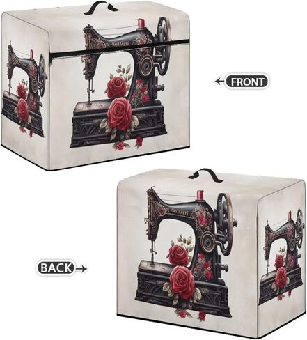 UNICEU Sewing Machine Rose Print Sewing Machine Cover Zipper Washable Easy Storage Dust Protection with Front Zipper Pocket Top Handle in Saudi Arabia