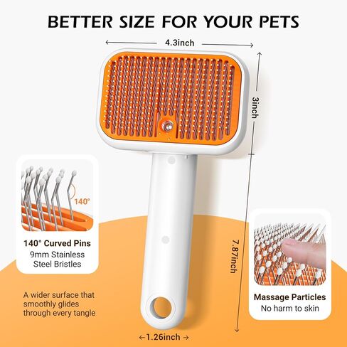 3-in-1 Pet Steam Brush: Rechargeable Grooming Tool with Gentle Mist Spray for Shedding Control, Self-Cleaning, 2-Speed, Waterproof, Safe Rounded Tips - For Dogs, Cats, Rabbits & All Coats in Saudi Arabia
