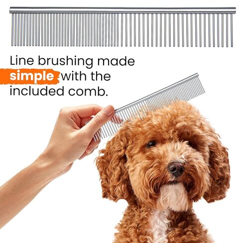 Slicker Brush for Dogs - Goldendoodle Brush with Poodle Comb and Cases Included - Goldendoodle Must Haves Grooming Tools - Designed for Doodles, Labradoodles, Bernedoodles - Medium - Orange in Saudi Arabia