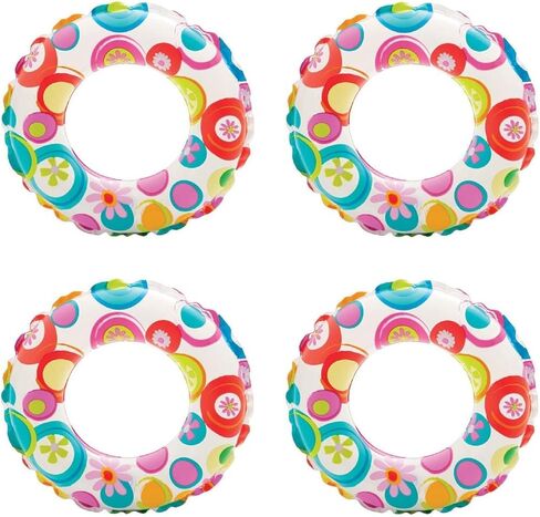 Intex 20-Inch Inflatable Kids Swim Ring Tube Pool Float (4 Pack) in Kuwait