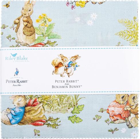 Peter Rabbit and Benjamin Bunny 5" Stacker 42 5-inch Squares Charm Pack Riley Blake 5-17250-42 in Kuwait