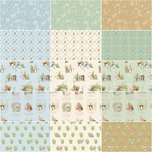 Peter Rabbit and Benjamin Bunny 5" Stacker 42 5-inch Squares Charm Pack Riley Blake 5-17250-42 in Kuwait
