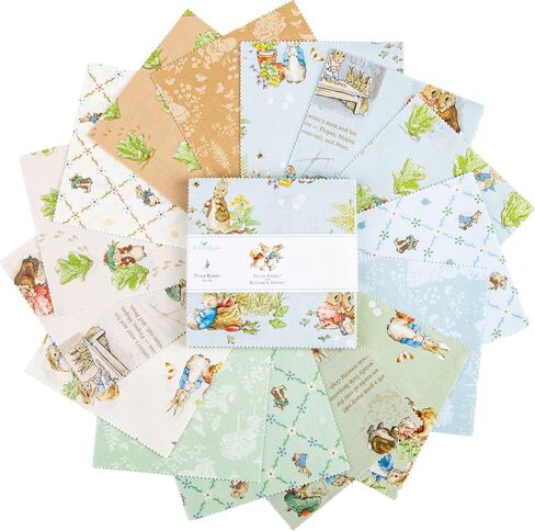 Peter Rabbit and Benjamin Bunny 5" Stacker 42 5-inch Squares Charm Pack Riley Blake 5-17250-42 in Kuwait