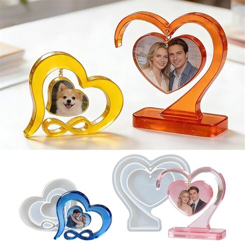Resin Photo Frame Mold Heart Shape Silicone for and Gifts Picture Frame Silicone for Epoxy Resin in Saudi Arabia