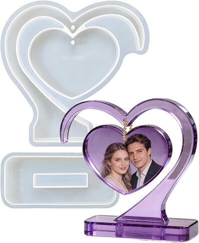 Resin Photo Frame Mold Heart Shape Silicone for and Gifts Picture Frame Silicone for Epoxy Resin in Saudi Arabia