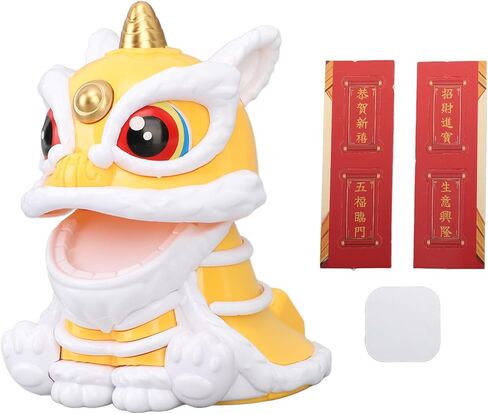 Jerliflyer Solar Powered Dancing Lion Ornament,Chinese New Year Lucky Dancing Lion Toy for Home Decoration and Car Interior Accessories(Red) in Saudi Arabia
