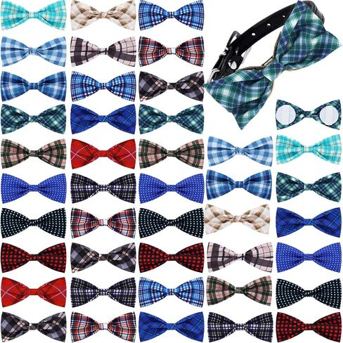 16 Pieces Dog Bow Ties Slide Hawaiian Styles Dog Collar Attachment Bows with Rubber Bands Dog Bow Ties for Large Dogs Spring Summer Grooming Independence Day(Classic Style) in Saudi Arabia