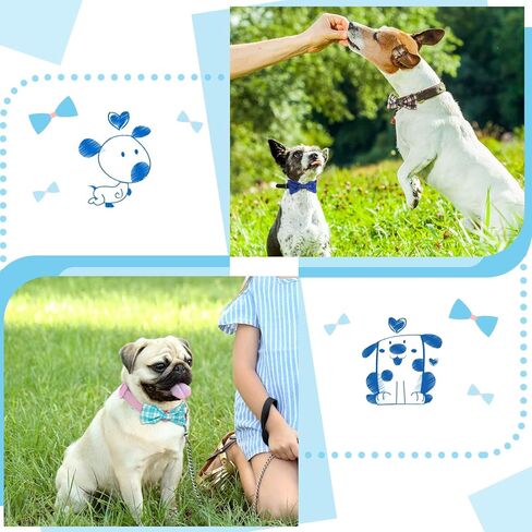 16 Pieces Dog Bow Ties Slide Hawaiian Styles Dog Collar Attachment Bows with Rubber Bands Dog Bow Ties for Large Dogs Spring Summer Grooming Independence Day(Classic Style) in Saudi Arabia