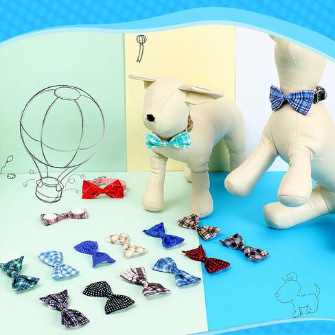 16 Pieces Dog Bow Ties Slide Hawaiian Styles Dog Collar Attachment Bows with Rubber Bands Dog Bow Ties for Large Dogs Spring Summer Grooming Independence Day(Classic Style) in Saudi Arabia