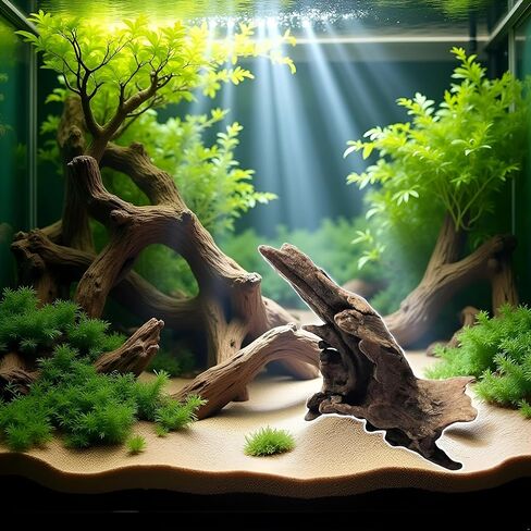 Natural Driftwood Tree Decoration for Aquarium, Fish Tank Plant Stump Ornament, Random Style(5-10cm) in Saudi Arabia