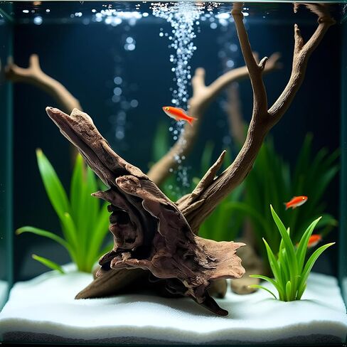 Natural Driftwood Tree Decoration for Aquarium, Fish Tank Plant Stump Ornament, Random Style(5-10cm) in Saudi Arabia
