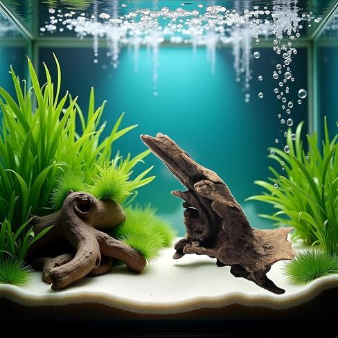 Natural Driftwood Tree Decoration for Aquarium, Fish Tank Plant Stump Ornament, Random Style(5-10cm) in Saudi Arabia