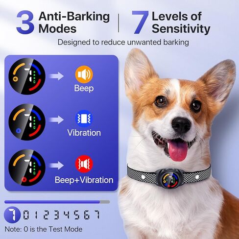 Bark Collar for Small Medium Dogs, Dog Bark Collar with Beep Vibration, IP67 Waterproof Rechargeable Barking Collar with 7 Adjustable Sensitivity (Classic Black) in Saudi Arabia